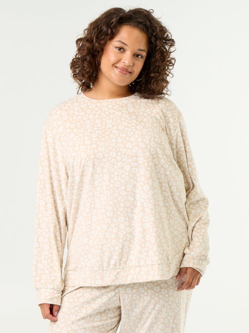 Ensemble pyjama long 2 pièces imprimé en polaire - Kiabi
