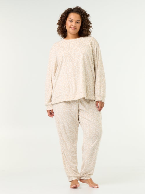 Ensemble pyjama long 2 pièces imprimé en polaire - Kiabi