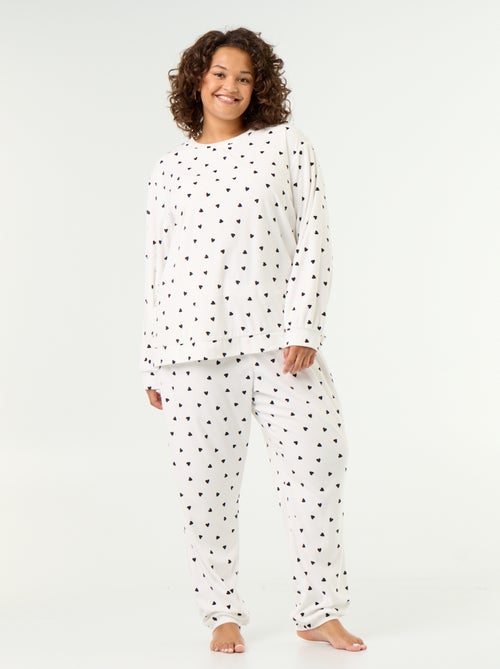 Ensemble pyjama long 2 pièces imprimé en polaire - Kiabi