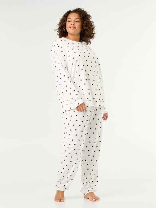 Ensemble pyjama long 2 pièces imprimé en polaire - Kiabi
