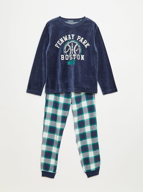 Ensemble pyjama long bimatière t-shirt + pantalon - 2 pièces - Kiabi
