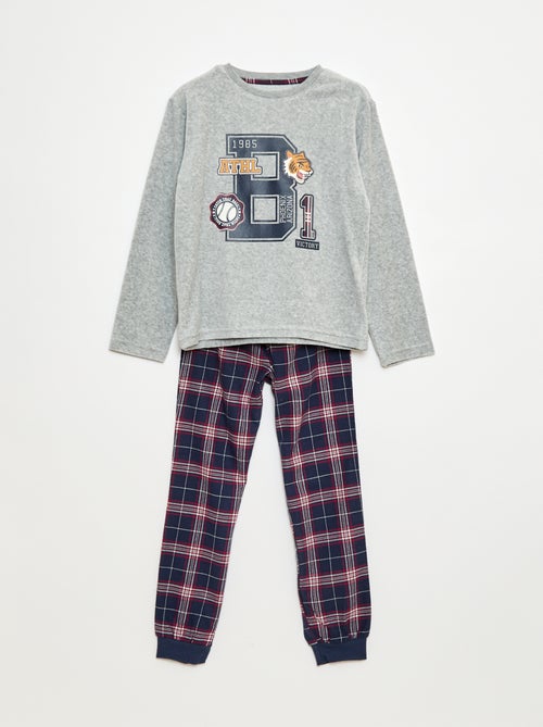 Ensemble pyjama long bimatière t-shirt + pantalon - 2 pièces - Kiabi
