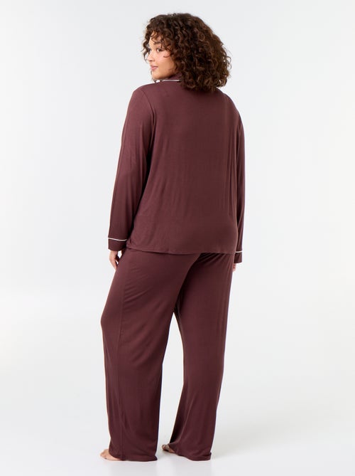 Ensemble pyjama long chemise + pantalon - 2 pièces - Kiabi