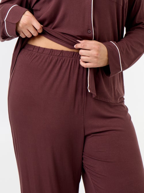 Ensemble pyjama long chemise + pantalon - 2 pièces - Kiabi