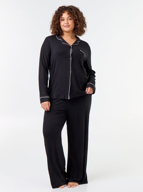 Ensemble pyjama long chemise + pantalon - 2 pièces - Kiabi
