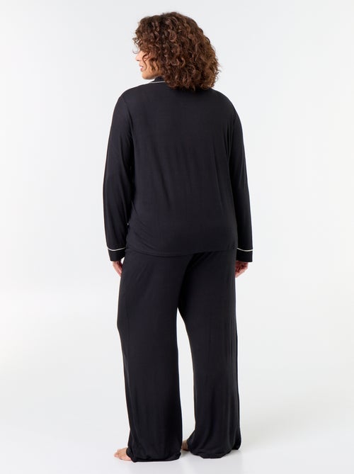 Ensemble pyjama long chemise + pantalon - 2 pièces - Kiabi