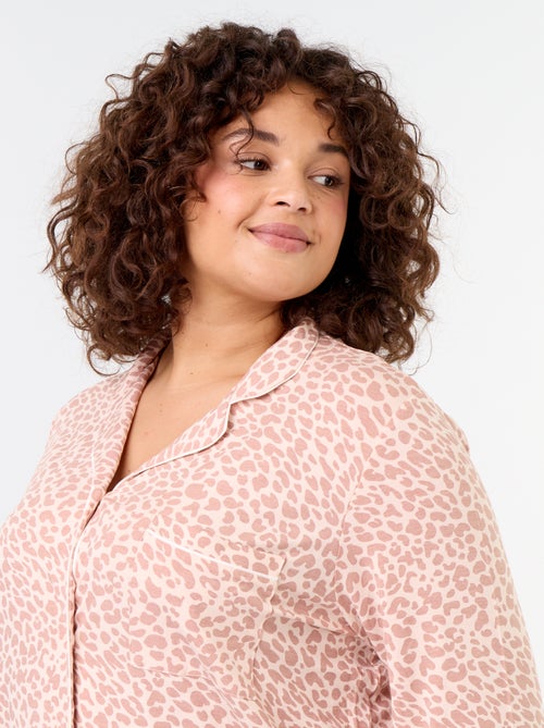 Ensemble pyjama long chemise + pantalon - 2 pièces - Kiabi