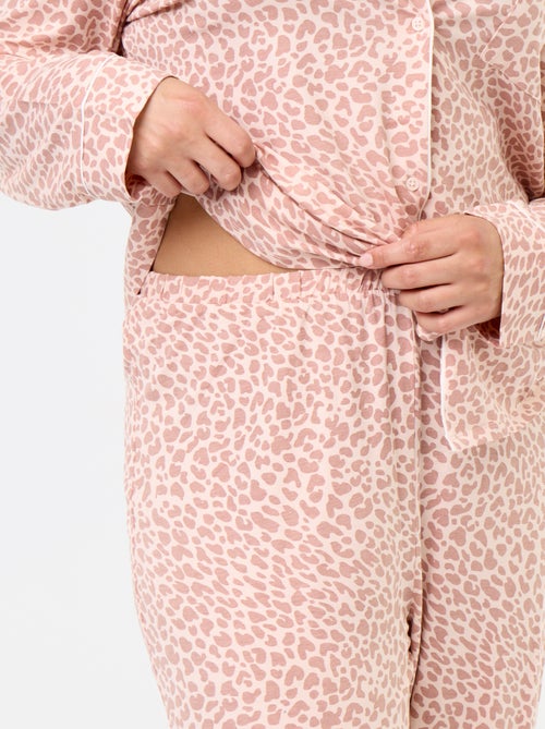 Ensemble pyjama long chemise + pantalon - 2 pièces - Kiabi