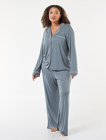 Ensemble pyjama long chemisier + pantalon - 2 pièces