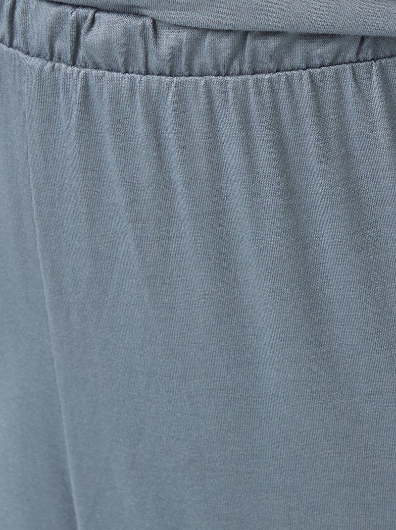 Ensemble Femme 2 Pièces Chic – Chemisier Manches Courtes Rayé + Pantalon Large – Taille EU – Tenue Décontractée & élégante