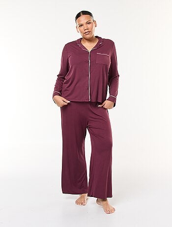 Ensemble pyjama long chemisier + pantalon - 2 pièces