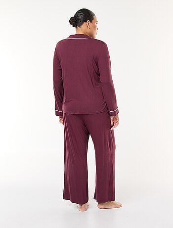 Ensemble pyjama long chemisier + pantalon - 2 pièces