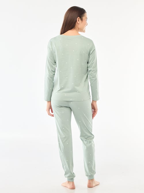 Ensemble pyjama long en coton - 2 pièces - Kiabi