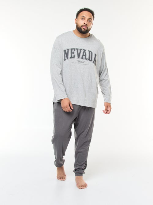 Ensemble pyjama long en jersey t-shirt + pantalon - 2 pièces - Kiabi