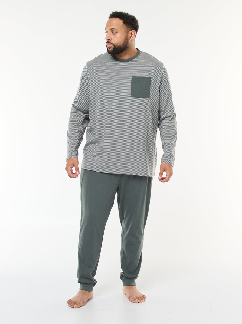 Ensemble pyjama long en jersey t-shirt + pantalon - 2 pièces Vert - Kiabi