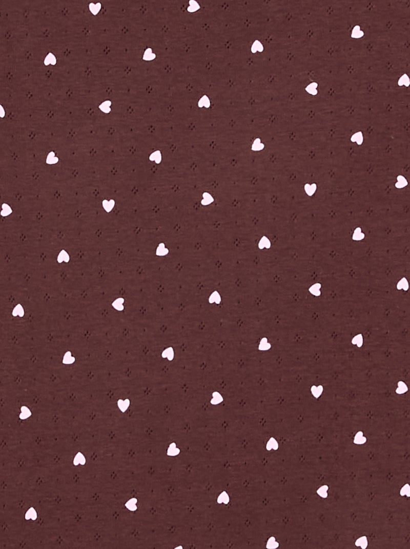 Ensemble pyjama long en maille pointelle - 2 pièces Marron - Kiabi