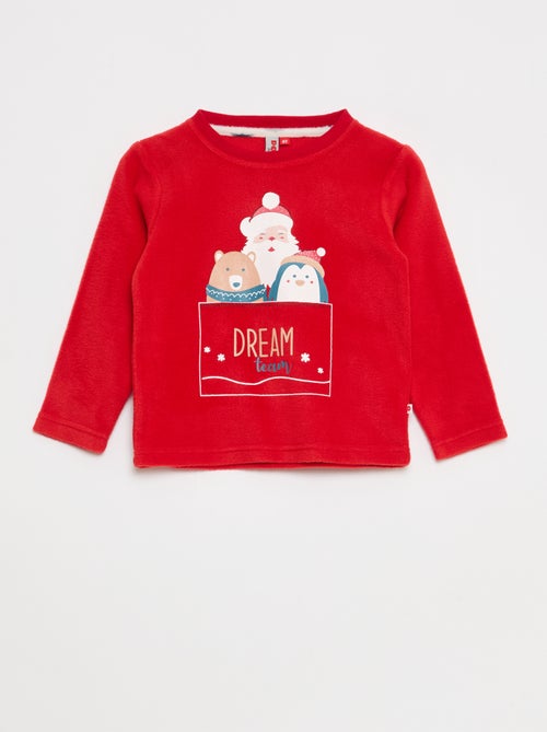 Ensemble pyjama long en micropolaire - 2 pièces - Kiabi