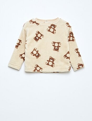 Ensemble pyjama long en polaire - 2 pièces