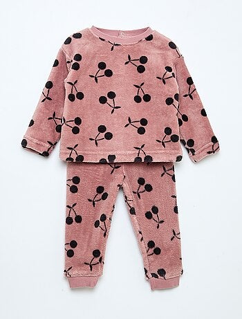 Ensemble pyjama long en polaire - 2 pièces