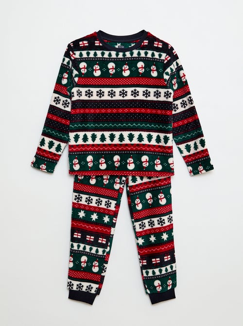 Ensemble pyjama long en polaire 'Noël' - 2 pièces - Kiabi