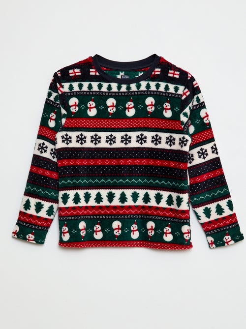 Ensemble pyjama long en polaire 'Noël' - 2 pièces - Kiabi