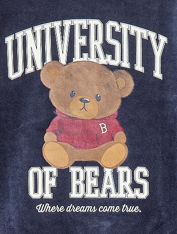 Ensemble pyjama long en polaire t-shirt + pantalon - 2 pièces