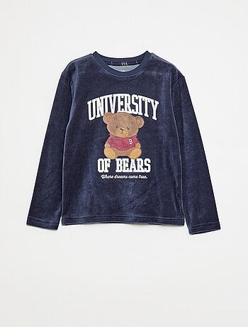 Ensemble pyjama long en polaire t-shirt + pantalon - 2 pièces