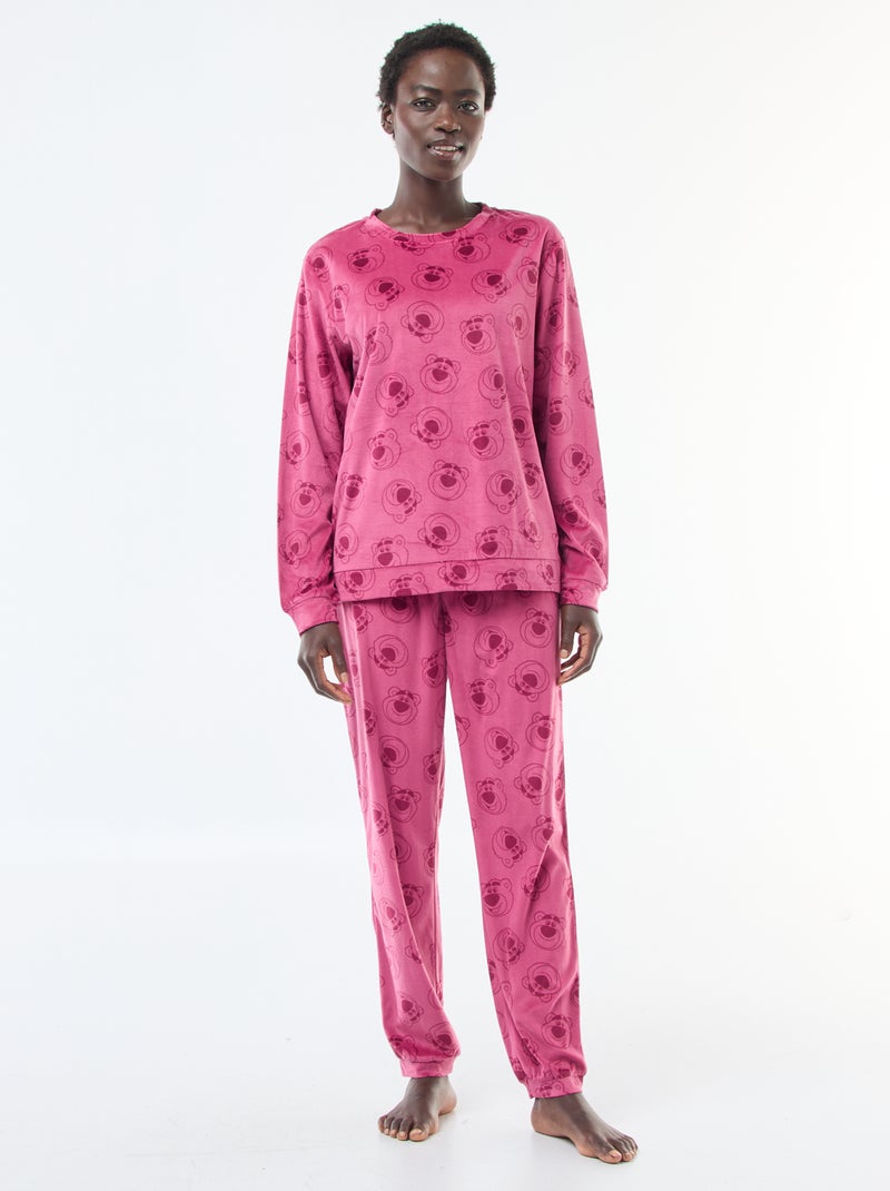 Ensemble pyjama long en velours 'Lotso' 'Disney' - 2 pièces Rose Lotso - Kiabi