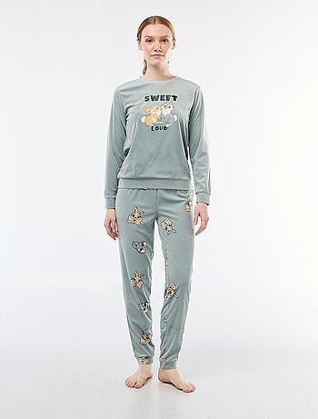 Ensemble pyjama long en velours 'Pampan' 'Disney' - 2 pièces