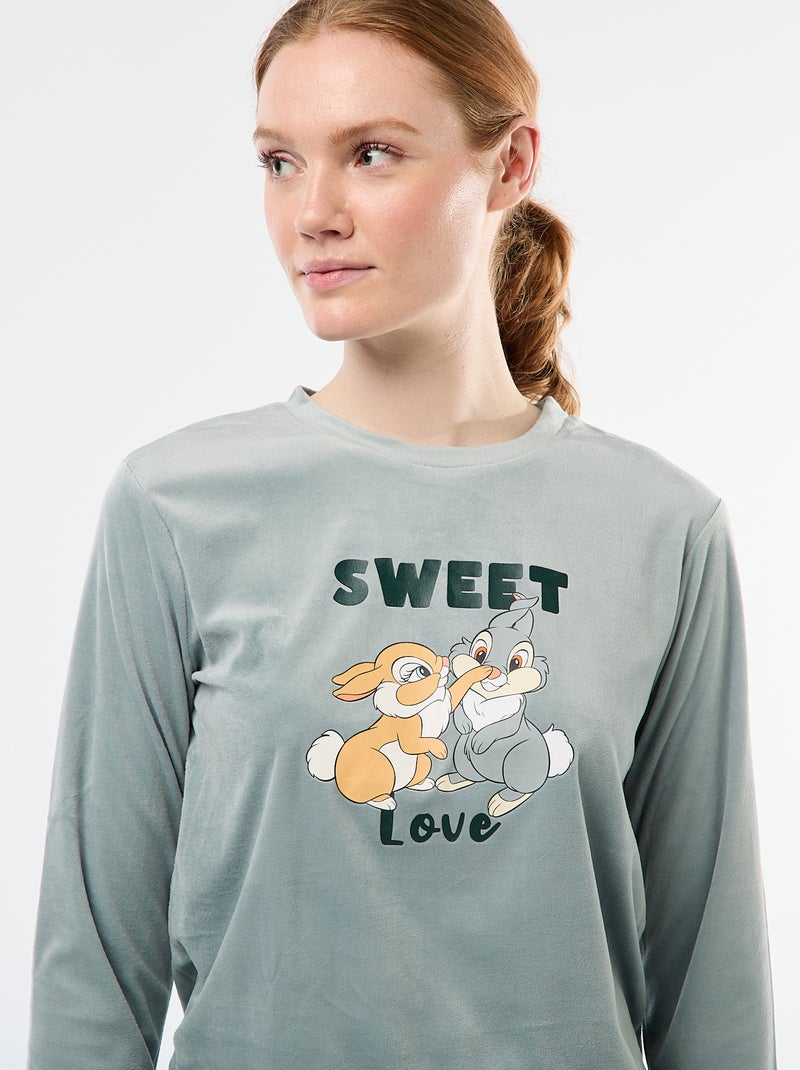 Ensemble pyjama long en velours 'Pampan' 'Disney' - 2 pièces Vert - Kiabi