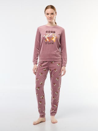 Ensemble pyjama long en velours 'Tic Tac' 'Disney' - 2 pièces