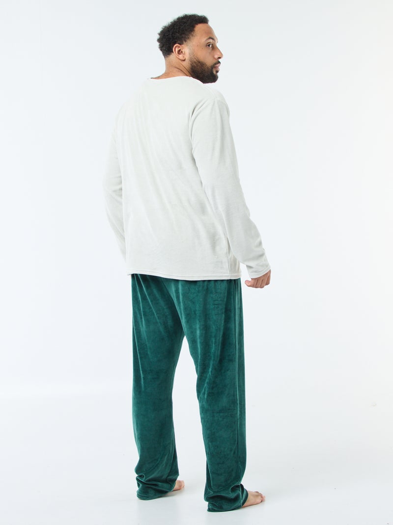 Ensemble pyjama long esprit Noël - 2 pièces Vert - Kiabi
