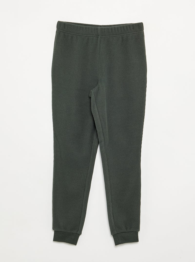 Ensemble pyjama long gaufré - 2 pièces Vert - Kiabi