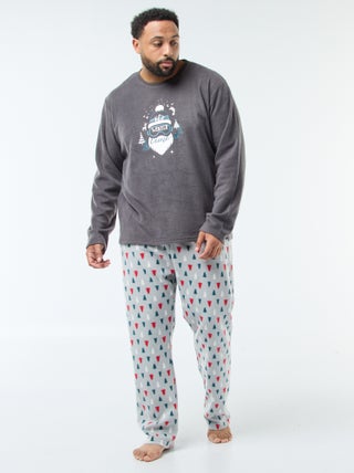 Ensemble pyjama long imprimé Noël - 2 pièces