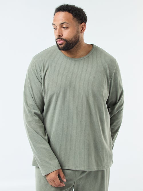 Ensemble pyjama long maille ultra-douce - 2 pièces - Kiabi