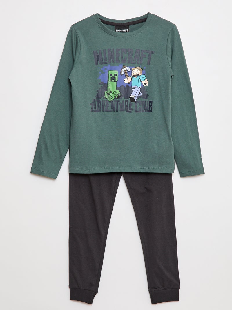 Ensemble pyjama long 'Minecraft' - 2 pièces Vert - Kiabi