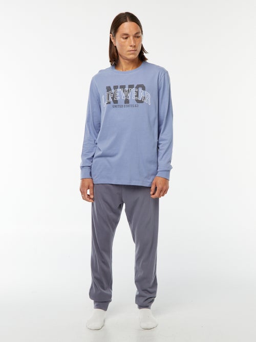 Ensemble pyjama long pantalon + t-shirt - 2 pièces - Kiabi