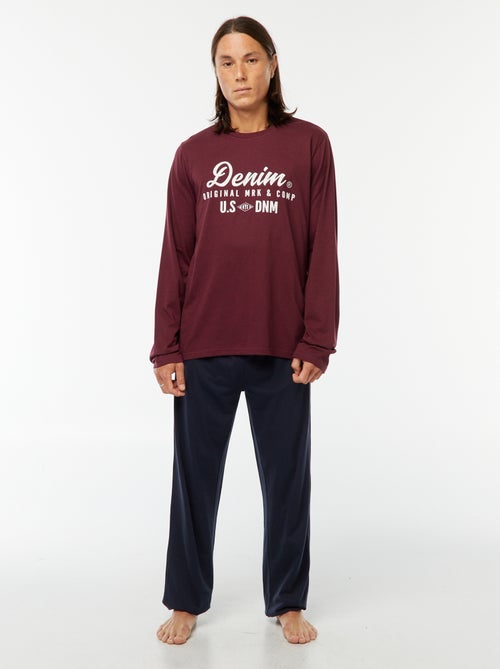 Ensemble pyjama long pantalon + t-shirt - 2 pièces - Kiabi