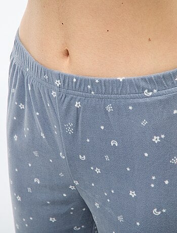 Ensemble pyjama long polaire t-shirt + pantalon - 2 pièces