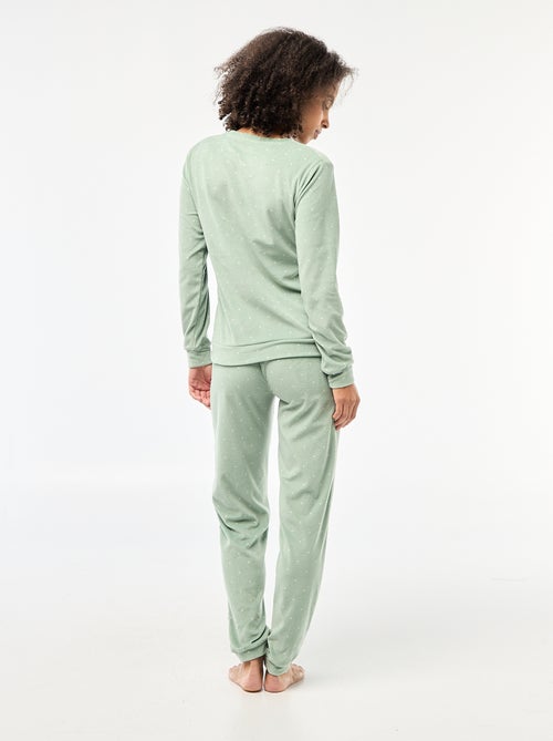Ensemble pyjama long polaire t-shirt + pantalon -  2 pièces - Kiabi