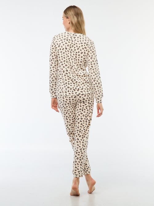 Ensemble pyjama long polaire t-shirt + pantalon -  2 pièces - Kiabi