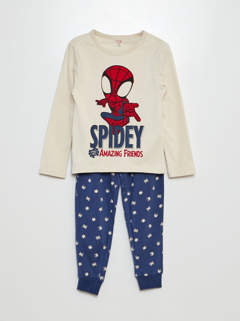 Ensemble pyjama long 'Spider-man' - 2 pièces Blanc/bleu - Kiabi