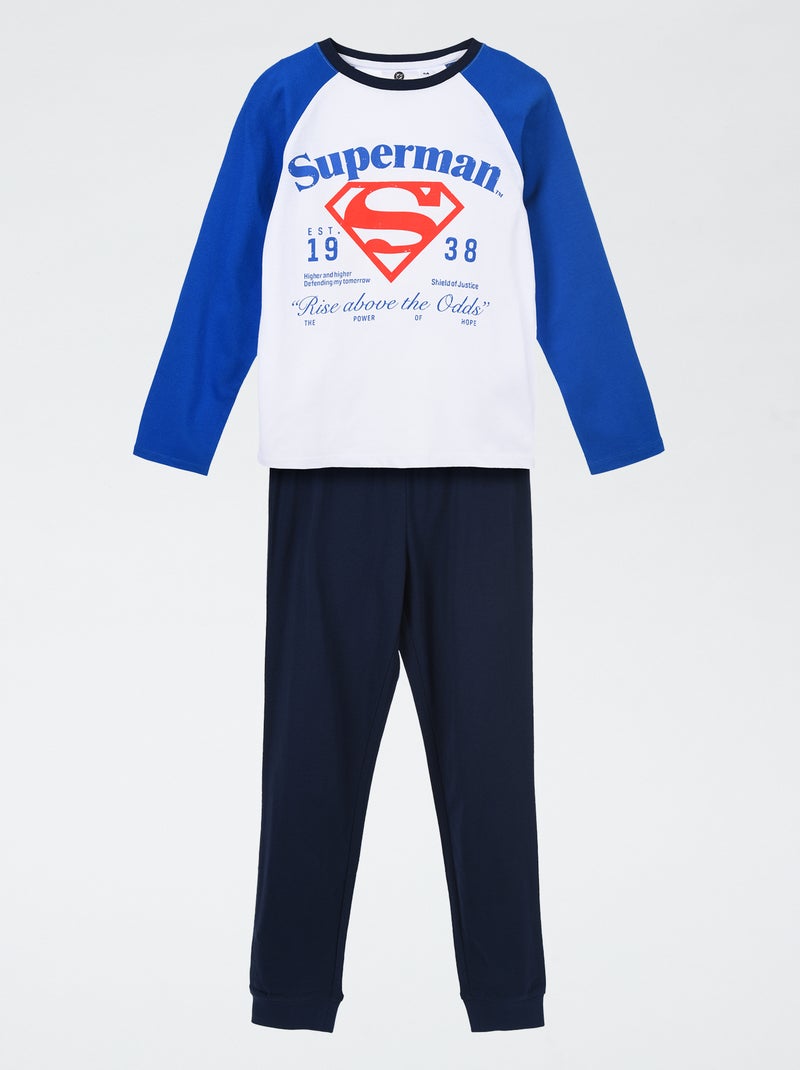 Ensemble pyjama long 'Superman' 'DC Comics' - 2 pièces Bleu - Kiabi