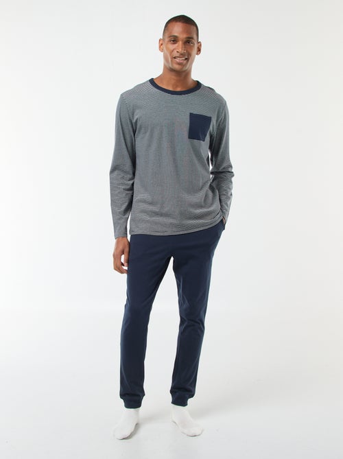Ensemble pyjama long t-shirt + pantalon - 2 pièces - Kiabi