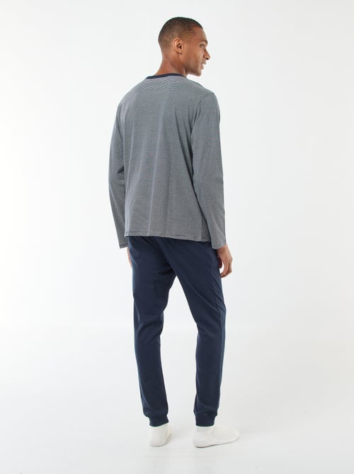 Ensemble pyjama long t-shirt + pantalon - 2 pièces - Kiabi