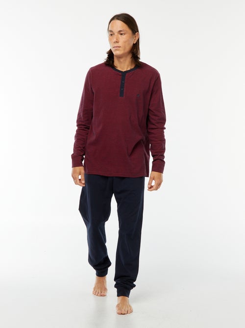 Ensemble pyjama long t-shirt + pantalon - 2 pièces - Kiabi