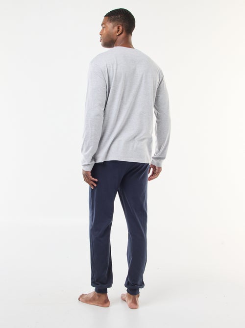 Ensemble pyjama long t-shirt + pantalon - 2 pièces - Kiabi