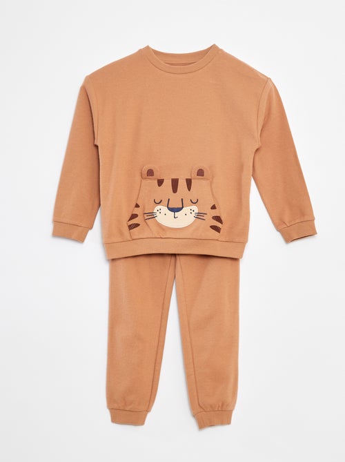 Ensemble pyjama long t-shirt + pantalon - 2 pièces - Kiabi