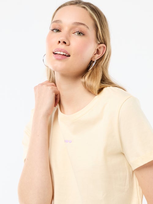 Ensemble pyjama long t-shirt + pantalon à carreaux -  2 pièces - Kiabi