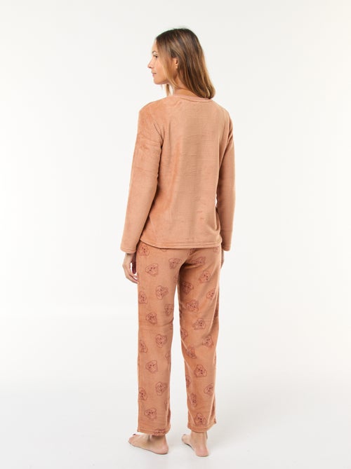 Ensemble pyjama long 'Tic Tac' 'Disney' en polaire - 2 pièces - Kiabi